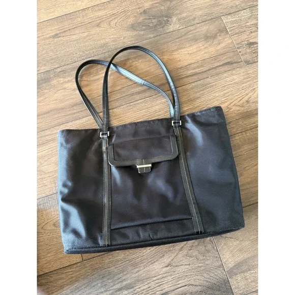 Samsonite Black Nylon Laptop Tote Bag Shoulder Work Travel Briefcase 16.5x12