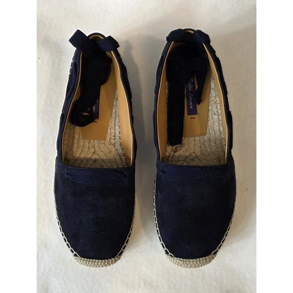 Ralph Lauren Purple‎ Label 800876132002 Women's Blue Suede Espadrille. Size 6.5