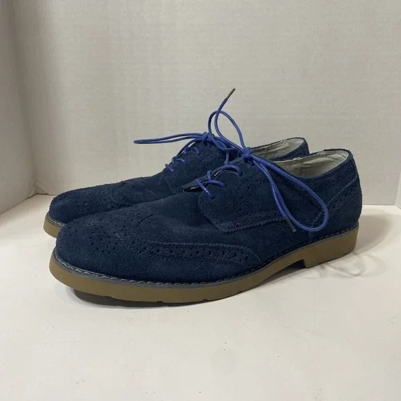 Express Wing Tip Oxford Shoes Chalk Suede Blue Soles Mens‎ 10.5