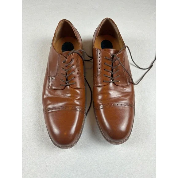 Nunn Bush Comfort Gel Brown Leather Cap‎ Toe Oxford Dress Shoes Mens 12