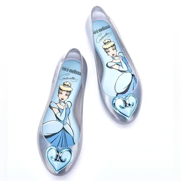Mini Melissa Sweet Love Cinderella Disney Princess ballet flats Dress Shoes 2 Y