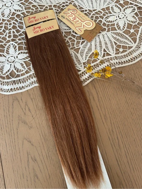 Zury Micro Yaky Weft Hair Extensions 100% Human Hair Color #30 Straight Weave