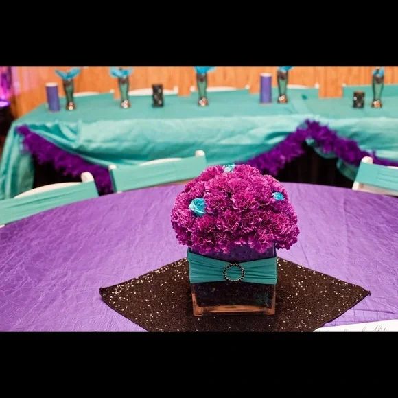 Purple Taffeta Crinkle Tablecloth  - 117 inch Round