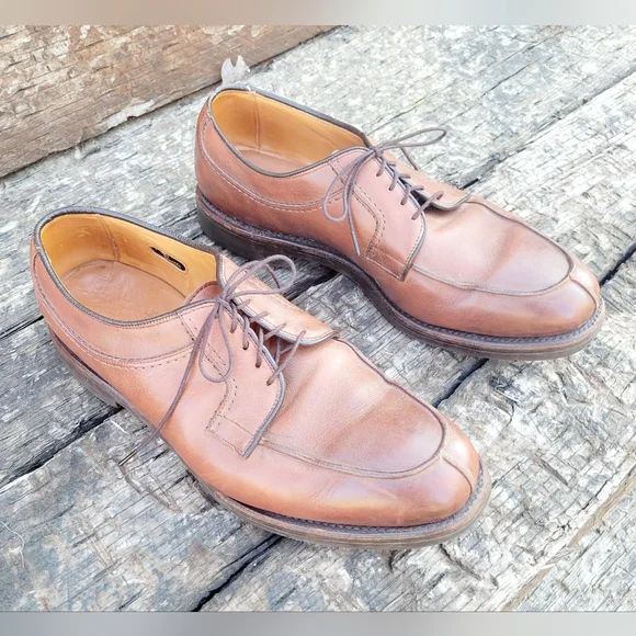 Men's Brown Leather Derby Shoes Allen Edmonds Stockbridge Size‎ 9.5 D Shoes