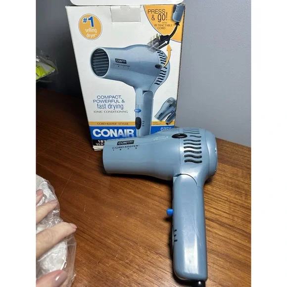 Conair 1875 Watt‎ Cord Keeper Hair Dryer Folding Handle Teal