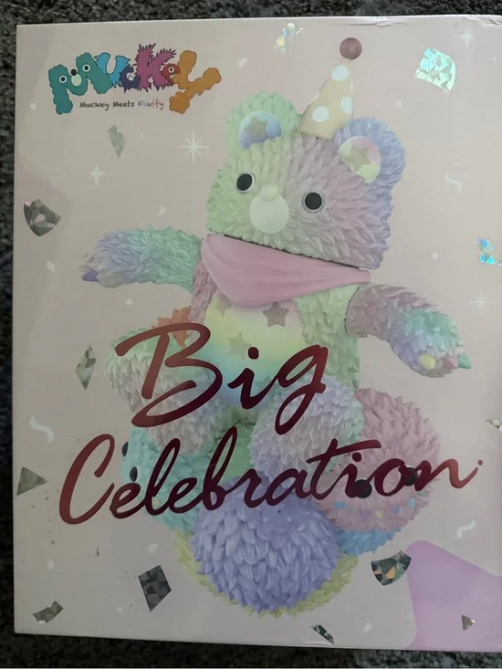 2022 400% Mucky Big Celebration Plush Party Bear - Pastel Multicolor. Sealed.