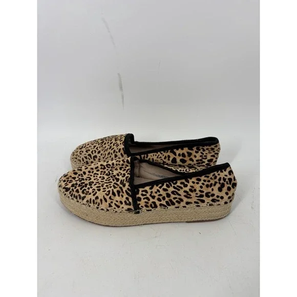 Gianni Bini Leopard Calf Hair Espadrille Platform Loafers Womens 7.5