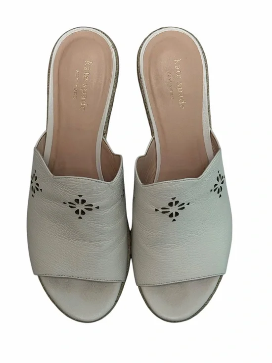 Kate Spade ♠️ NY Leather Tia Lea Espadrille Wedge with Floral Cutouts- 8.5
