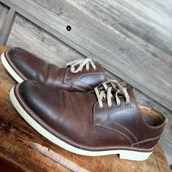 Dockers Classic Brown Leather Derby Shoes Men's sz 10.5 preworn