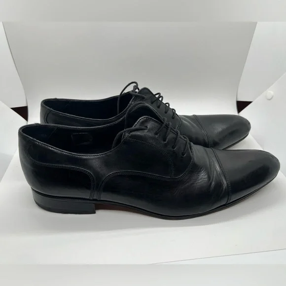 Russell & Bromley Black Leather‎ Cumulus Toe Cap Leather Oxfords Men’s Size 10.5