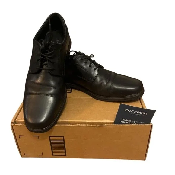 Rockport Black Leather Dress Shoes Mens 11‎