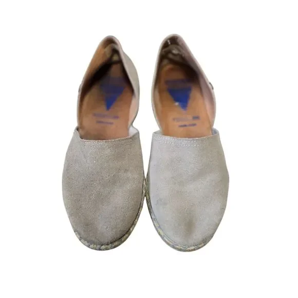 Verbenas‎ Gray Suede Espadrille Loafers Sz 39 Slip-On Casual Flats