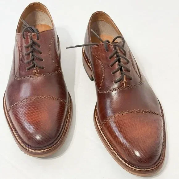 Joseph Abboud NWB Sz 8.5 Brown Essex Cap Toe Men's Oxfords Shoes
