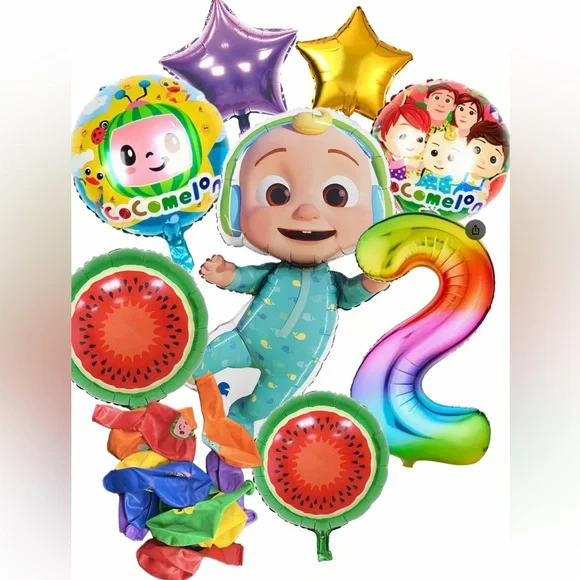 Cocomelon 2 years old Birthday Party Balloon Set - Multicolor