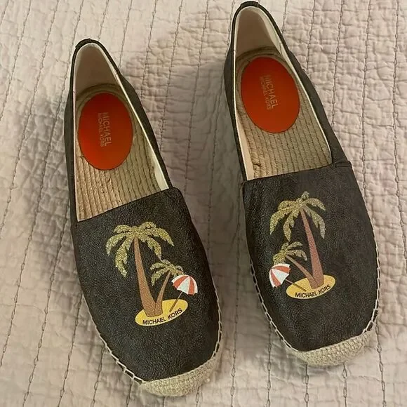 Michael Kors Palm Tree Espadrille Loafers Size 10