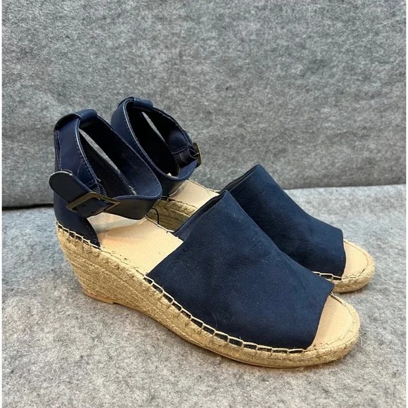Gap Espadrille Wedge Sandals Ankle Strap Open‎ Toe Casual Navy Size 8
