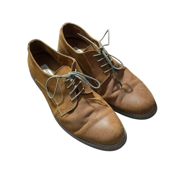 F1- Men's Tan Leather Upper Derby Shoes - size 12