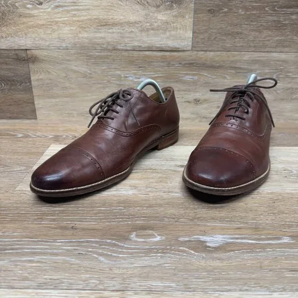 Cole Haan Cambridge Brown Leather Cap Toe Dress Shoes Men's Size 9.5