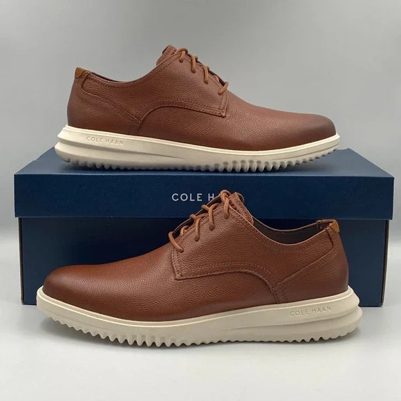 Cole Haan Grand+ Plain Toe Oxford British Tan Leather Shoes Men's 8.5 M C36935