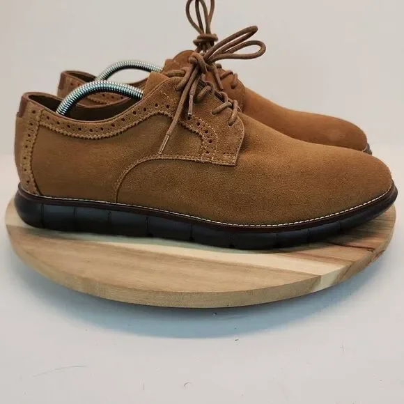 Johnston & Murphy 20-2830 Mens Holden Oxfords Shoes Sheepskin Suede 10.5 M