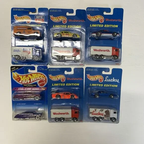 Hot Wheels Vintage 2-pack 90 year anniversary Ride Aid, Woolworth, Lucky Zender