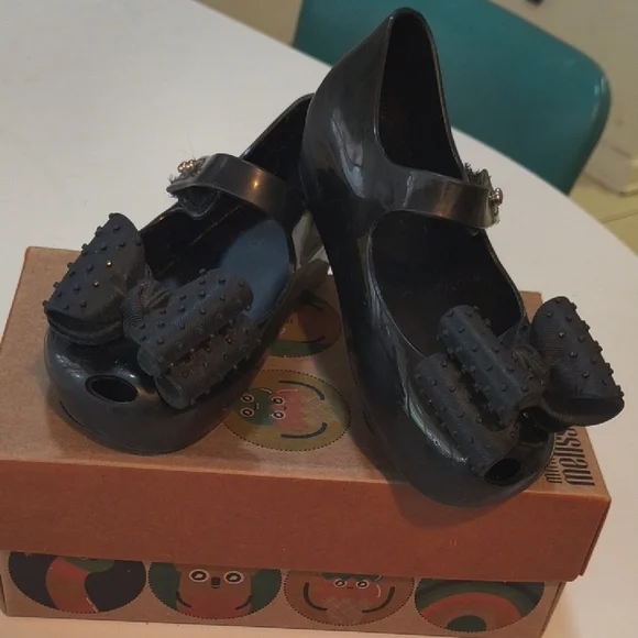 Melissa Kids Black Dress Shoes with Bow