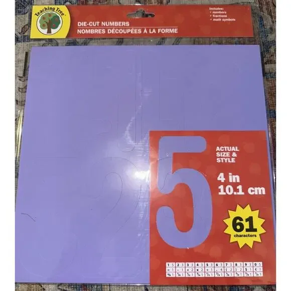 NWT Teaching Tree Bulletin Board Die-Cut Numbers 61 Characters, 4