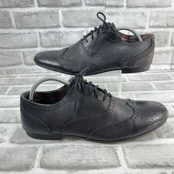 Bed Stu Cobbler Series Men's Size 10.5 Black Leather Wingtip Oxford Shoes