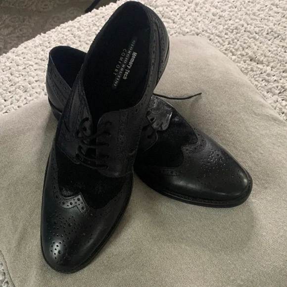Giorgio Brutini Black Leather & Suede Wingtip Oxfords