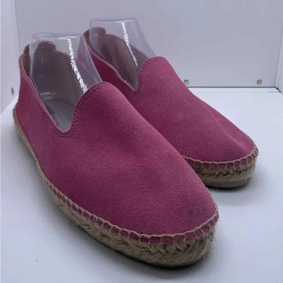 MANEBI Hamptons Suede Espadrilles Pink Jute Sole Women’s Shoes Size 42 (US 12)
