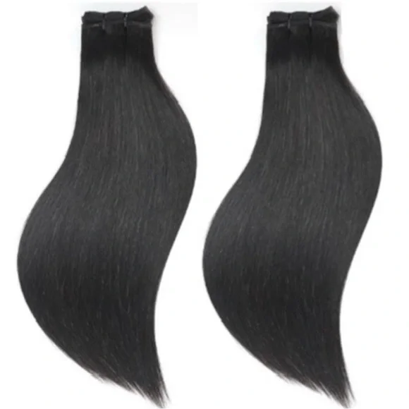 16” Natural Black Hair 100% Human Hair Weft Sew In Extensions 200g #EC6