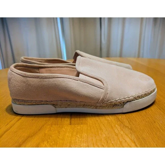 Vince Camuto Tambie Light Pink Espadrille Suede Loafers Size 7.5 Cute!!
