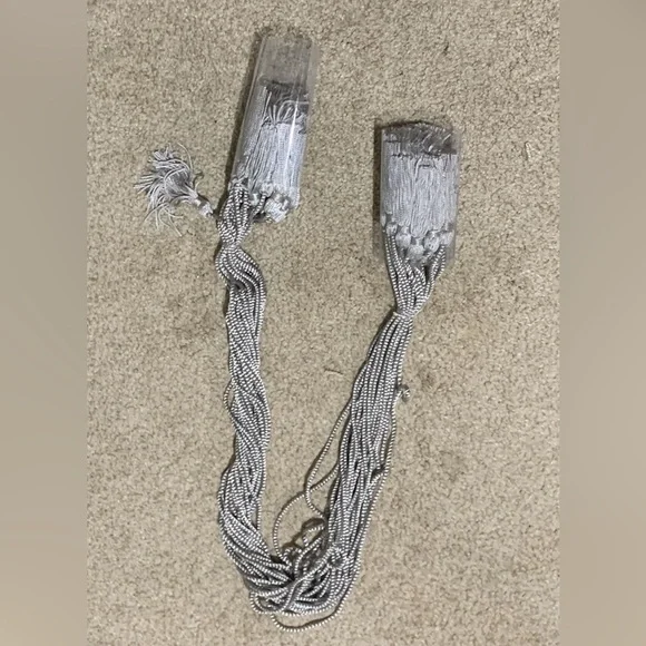 Tassels, corded Silver/Gray 26” with 2in rayon tassel.