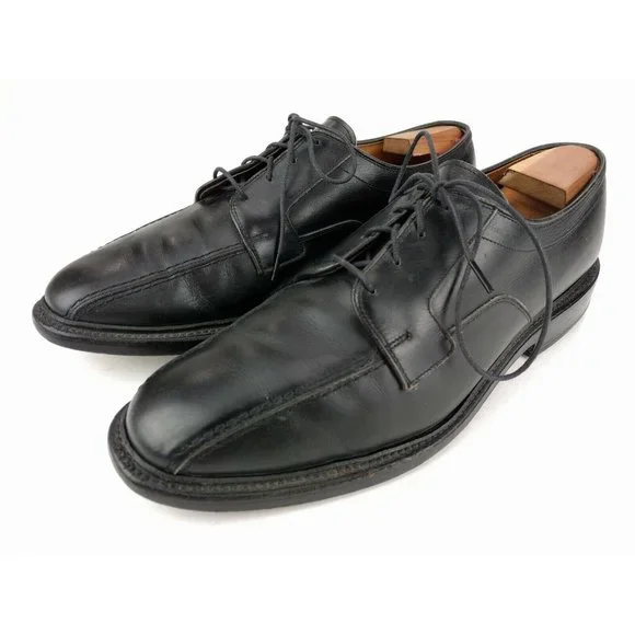 Mens ALLEN EDMONDS Oxford HILLCREST BLACK Leather Shoes Size 10 D Made In USA