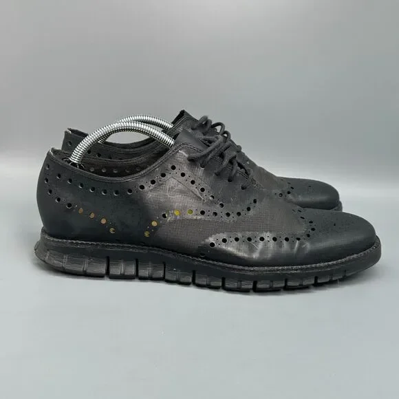 Cole Haan Zerogrand Men's 10.5 Black No Stitch Oxford Shoes Lace-Up Low Sneaker