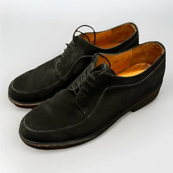 Salvatore Ferragamo Men’s Florence Italy Black Suede Classic Oxford Shoes 11