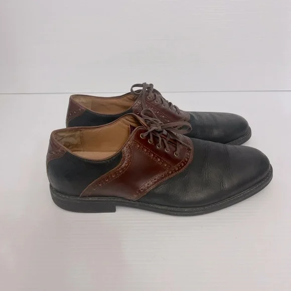 Johnston & Murphy Dress Shoes Men Size 12 M Cardell Saddle 2 Tone Lace Up Oxford