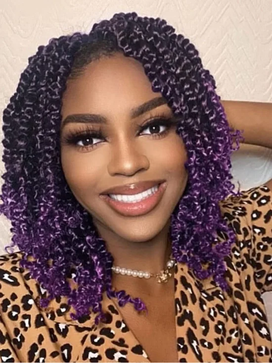 Passion twist hair 6 pack Purple Ombre Curly Hair Extensions - Pack of 6