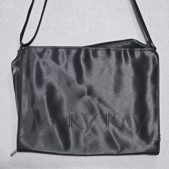 Mary Kay Organizer Bag Women OS Black Good‎ Satin Embossed Logo work bag