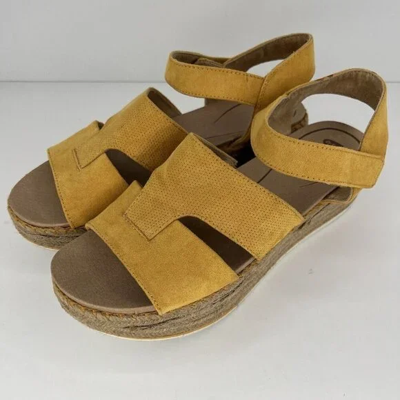 Dr. Scholl’s Canary Catch 22 Yellow Womens Size 10M Espadrille Platform Sandals