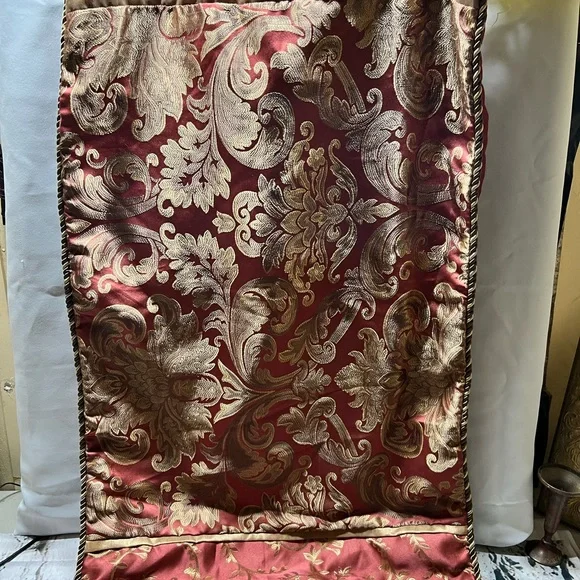 Red and Gold Floral Tapestry King Size Shams