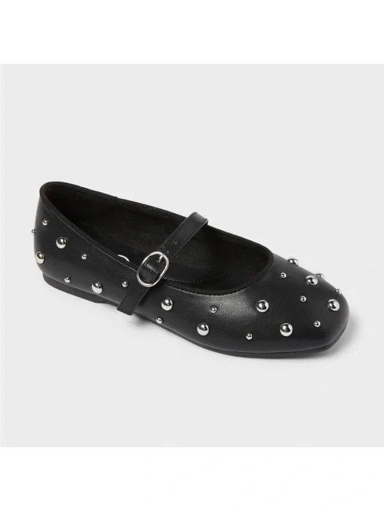 Art Class | Black Studded Mary Jane Flat