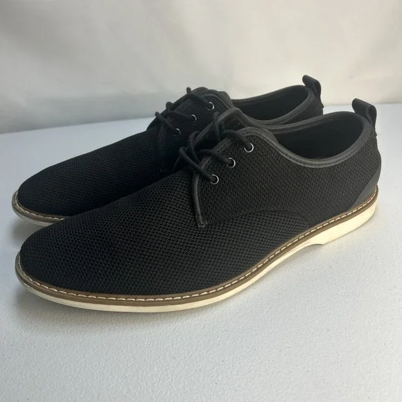 JF J. Ferrar McKinley Mens Mesh Casual Dress Oxford Shoes Black Size 10 M