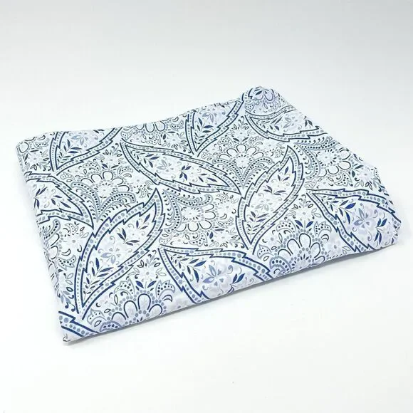1 Ralph Lauren Blue White Paisley Floral Single Standard Pillowcase Cotton