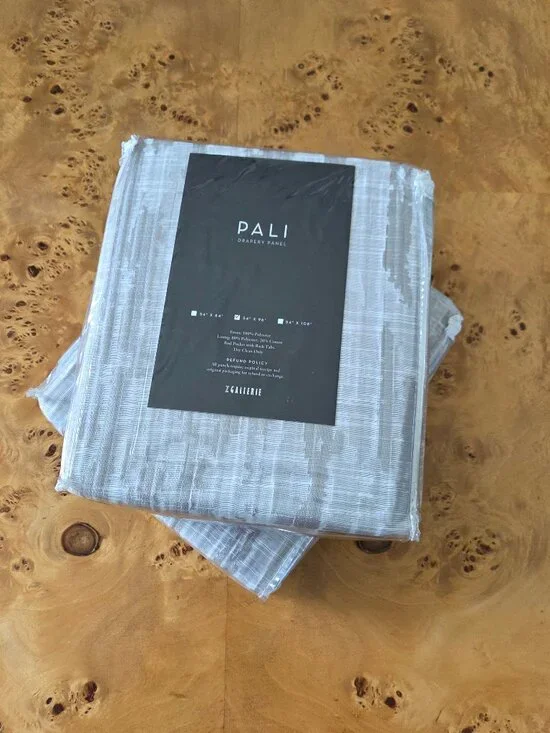 Brand New Set: Z Gallerie PALI Drapery Panels – Silver Gray Shimmer