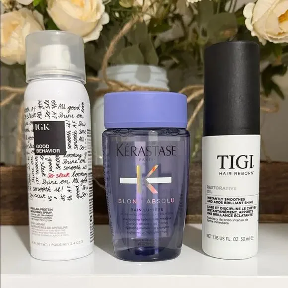 Luxury Hair Care Mini Set Kérastase Blond Absolu / IGK Good Behavior / TIGI Oil