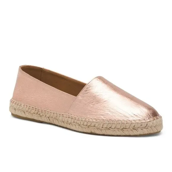 JUTELIA Women’s Made in Spain Espadrilles - Leather Rosegold