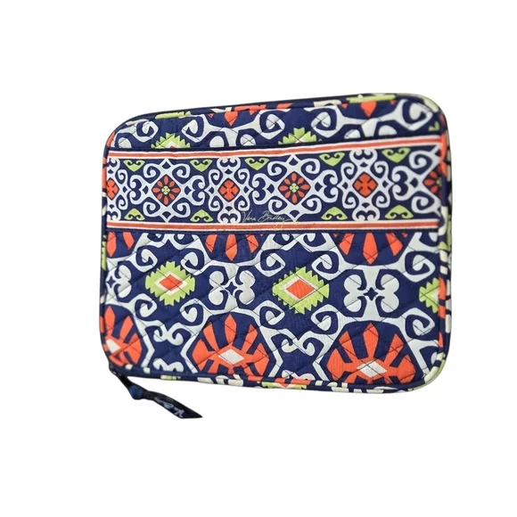 Vera Bradley Sun Valley Tablet Soft Sleeve Padded Carry Case Retired Orange Navy