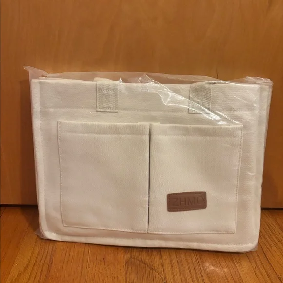 ZHMO Cream Canvas Tote Bag NWT
