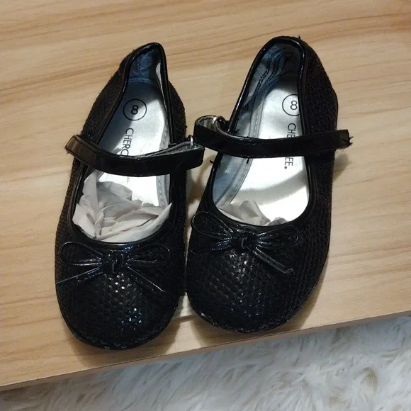 Black Sequin Dress Shoes Girl Size 8